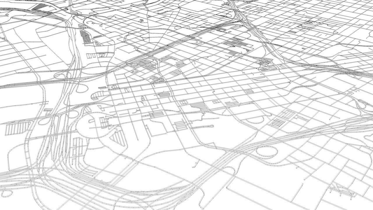 Dallas Road Network and Streets 3D model_11