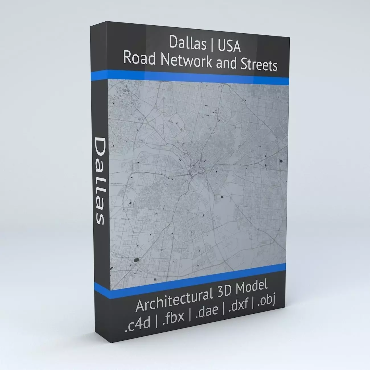 Dallas Road Network and Streets 3D model_0