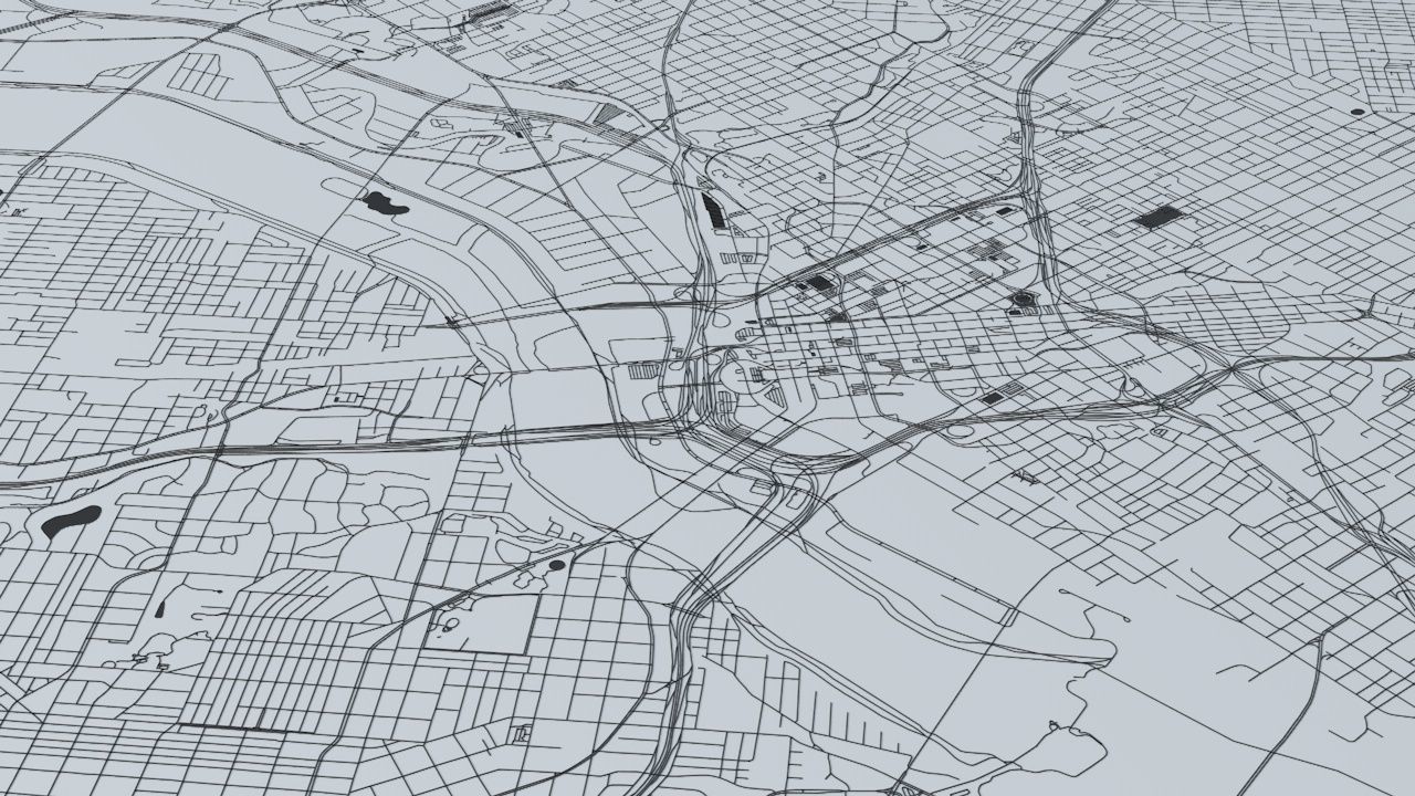 Dallas Road Network and Streets 3D model_3