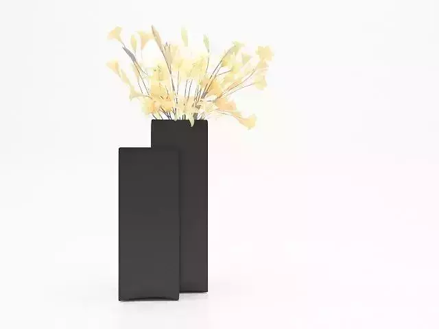 double vase with flowers