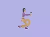 Stylized 3D Female Character - Squatting Girl Offering Water 3D model ...