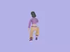 Stylized 3D Female Character - Squatting Girl Offering Water 3D model ...