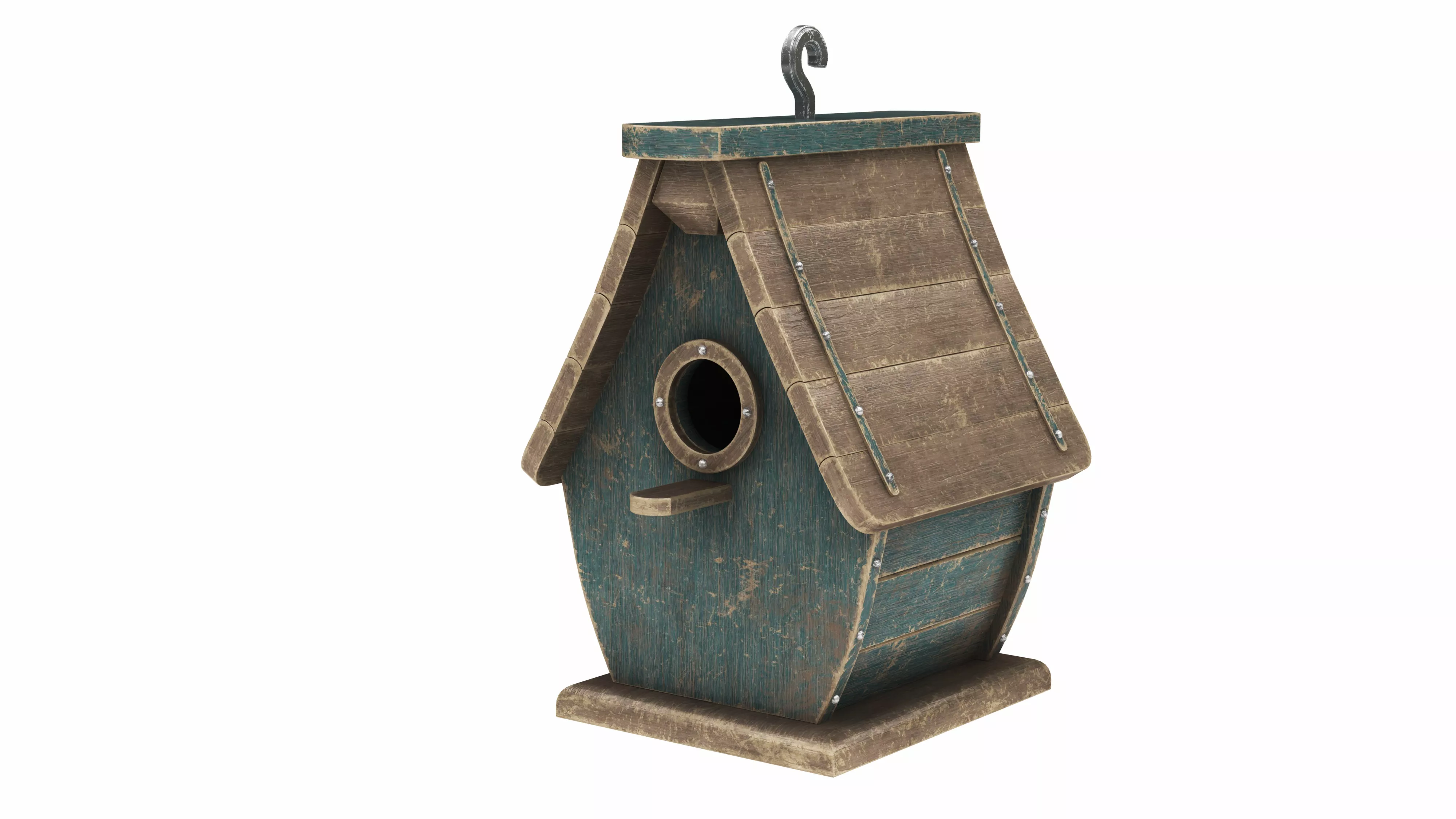 Bird Wooden House Old Low-poly 3D model