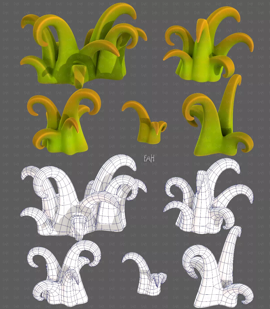 Trees Cartoon V75 Low-poly 3D model