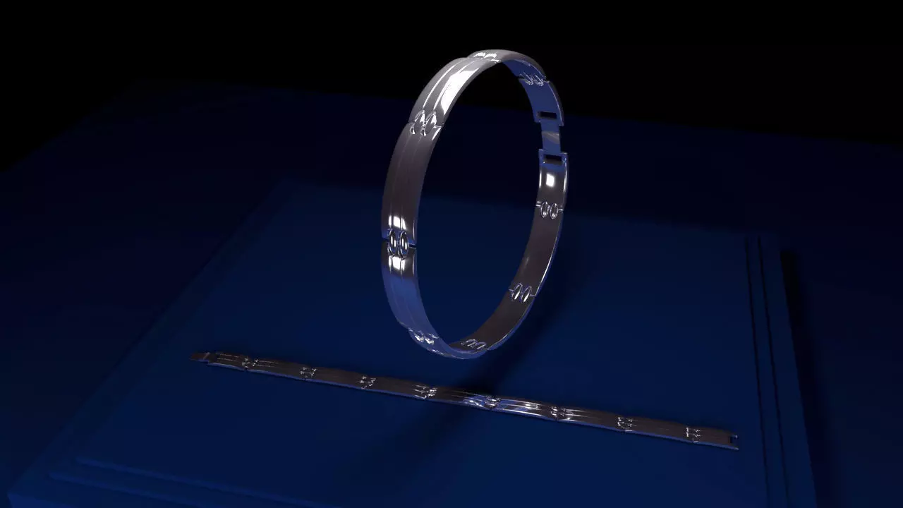Bracelets -high poly silver bracelet Free 3D model