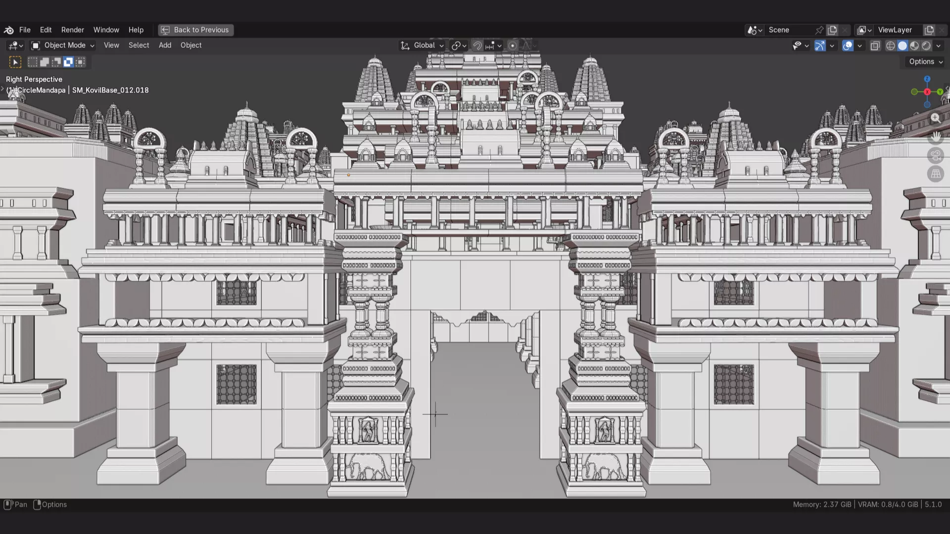 the grand palace - aran - 3d royal citadel fort asset 3D model