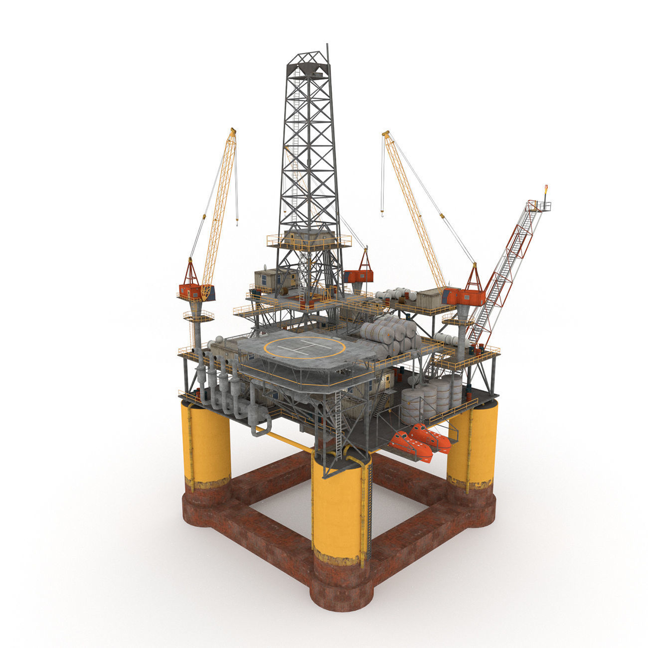 Oil Rig Platform - Pack Low-poly 3D model_1