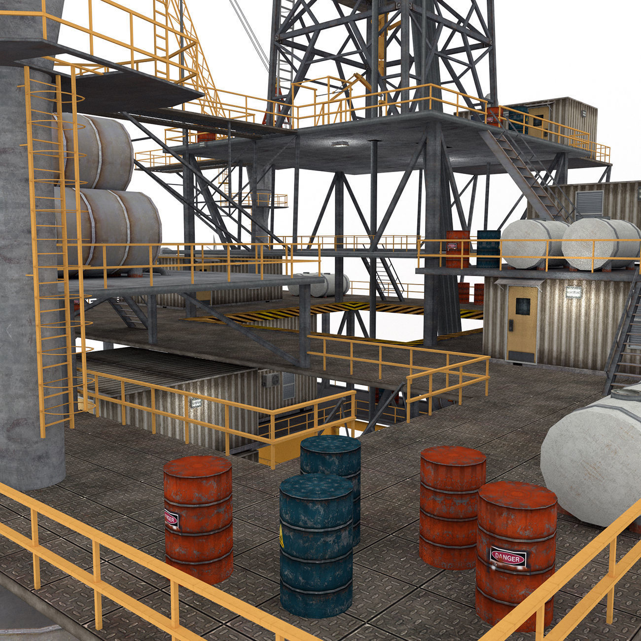 Oil Rig Platform - Pack Low-poly 3D model_24