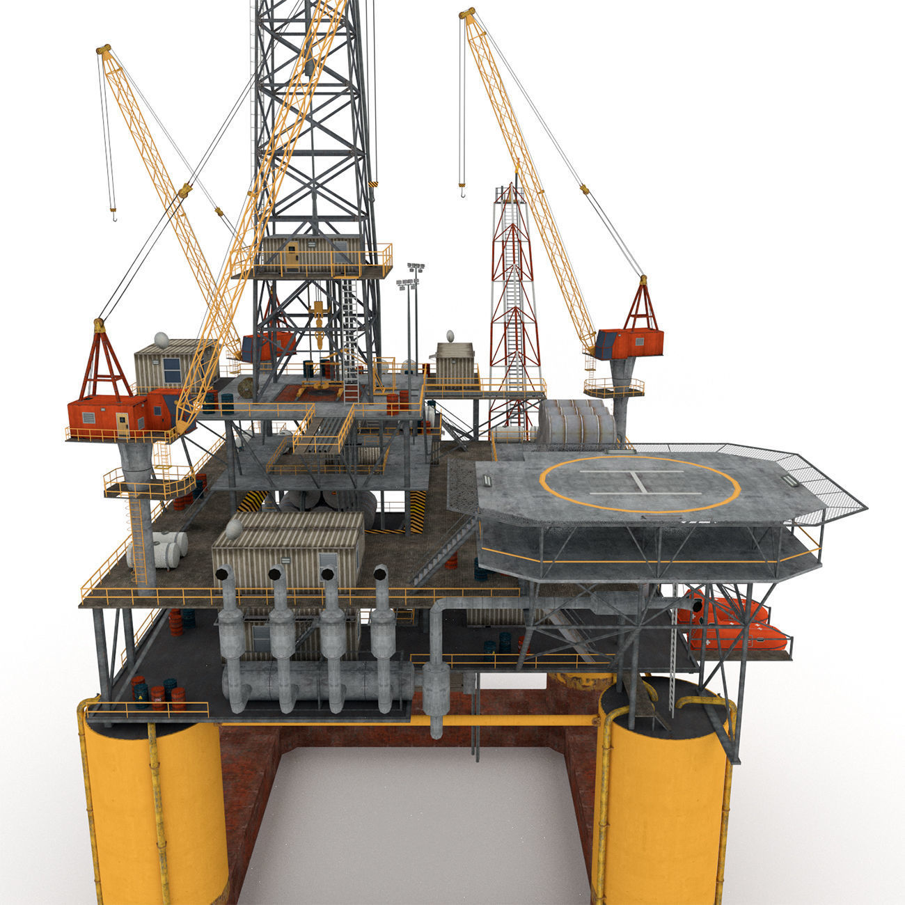 Oil Rig Platform - Pack Low-poly 3D model_16