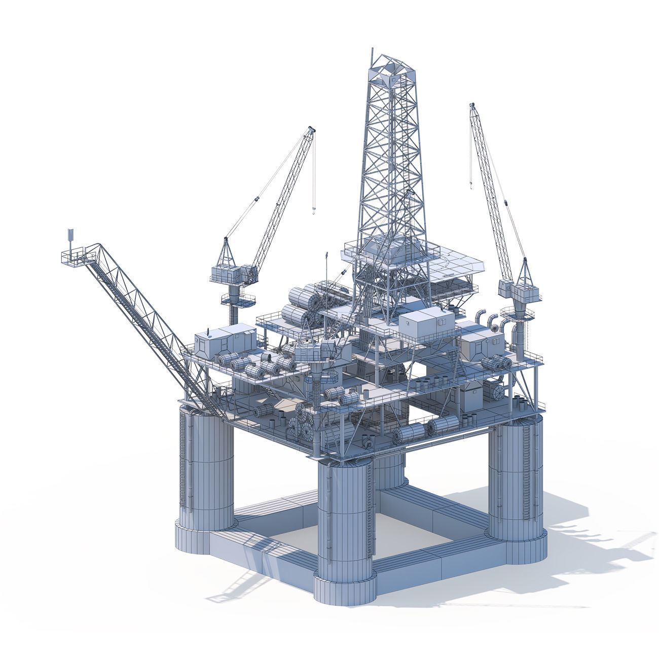 Oil Rig Platform - Pack Low-poly 3D model_6
