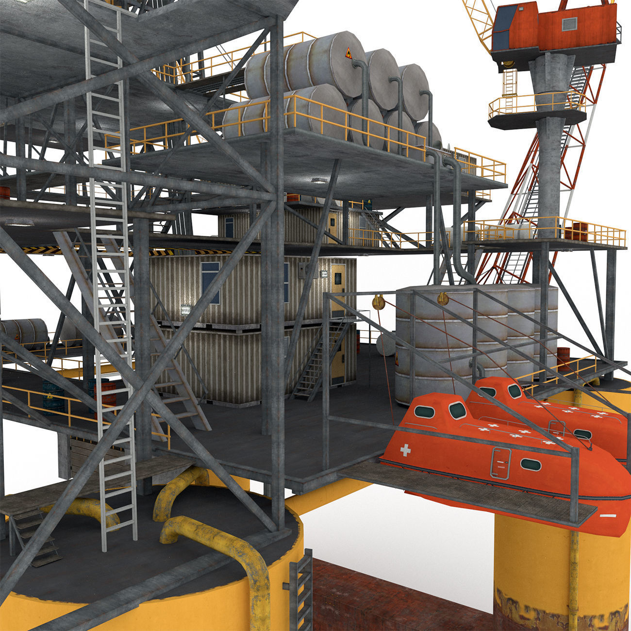 Oil Rig Platform - Pack Low-poly 3D model_21