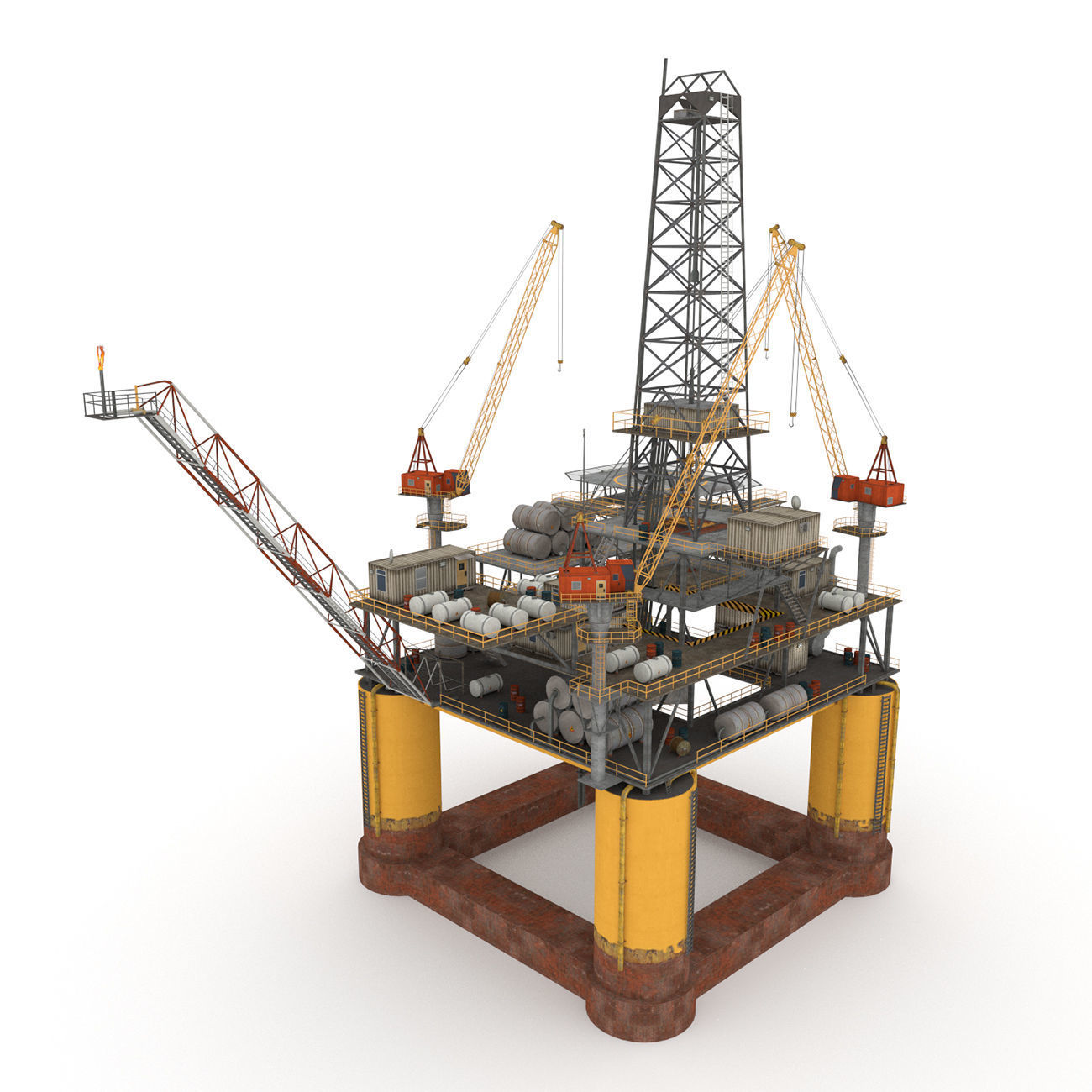 Oil Rig Platform - Pack Low-poly 3D model_19