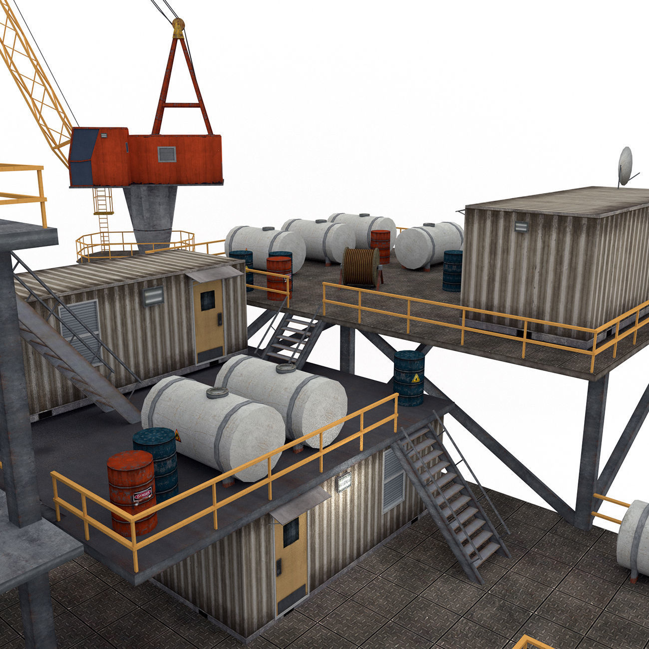 Oil Rig Platform - Pack Low-poly 3D model_23