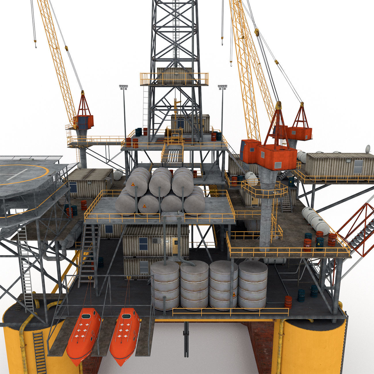 Oil Rig Platform - Pack Low-poly 3D model_7