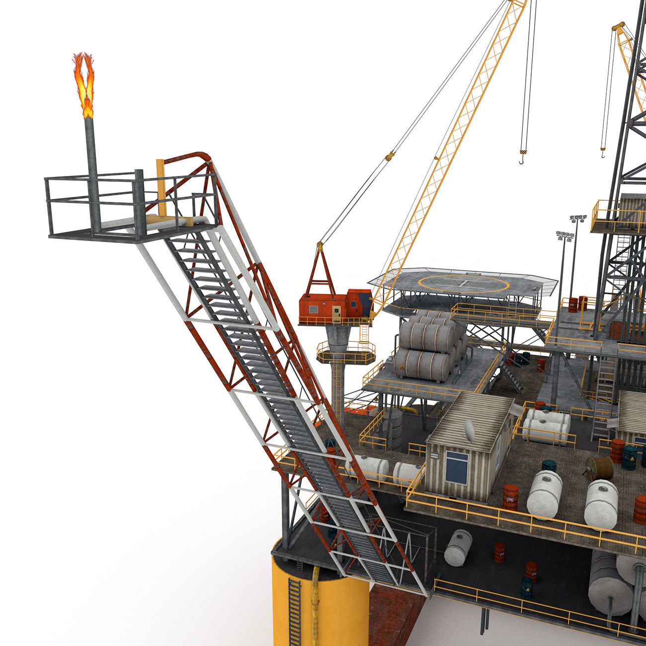 Oil Rig Platform - Pack Low-poly 3D model_20