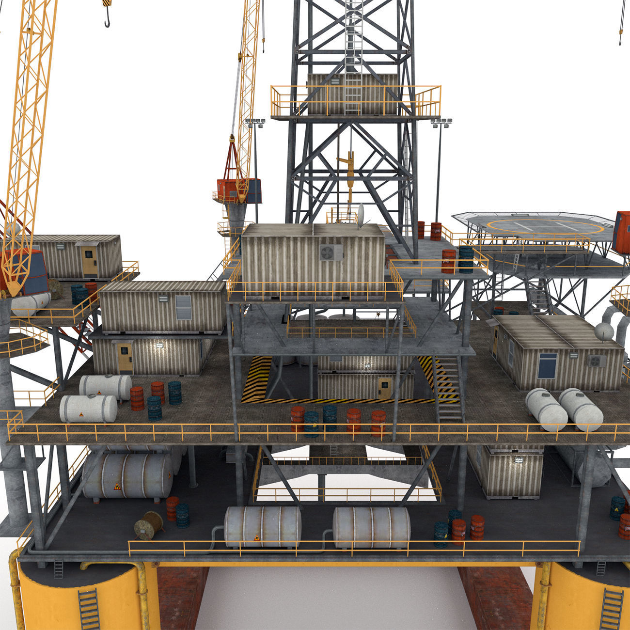 Oil Rig Platform - Pack Low-poly 3D model_11