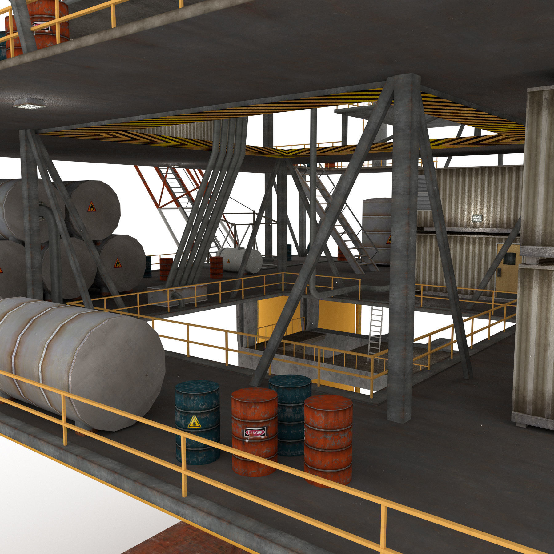 Oil Rig Platform - Pack Low-poly 3D model_22