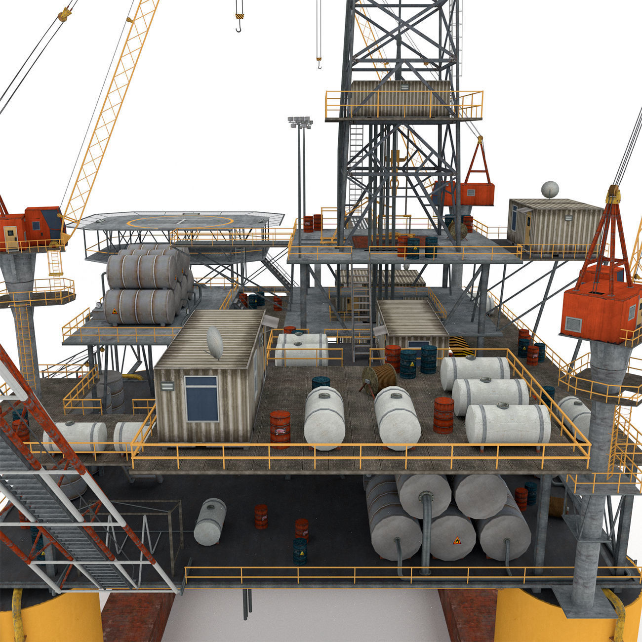 Oil Rig Platform - Pack Low-poly 3D model_15