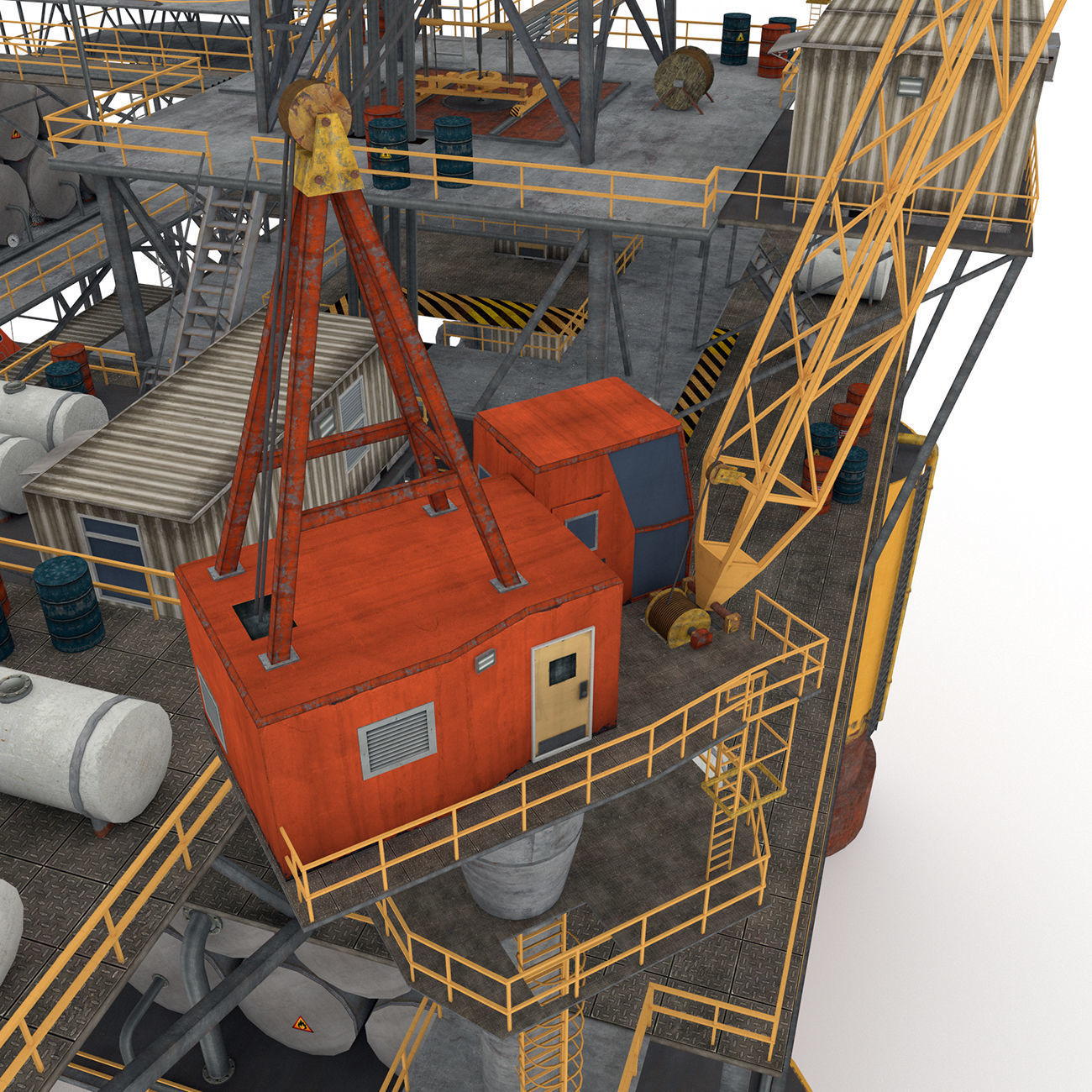Oil Rig Platform - Pack Low-poly 3D model_9