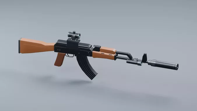 AK Rifle - Modular Game and Animation Ready