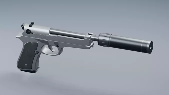 Beretta 92 Pistol - Modular Animation and Game Ready