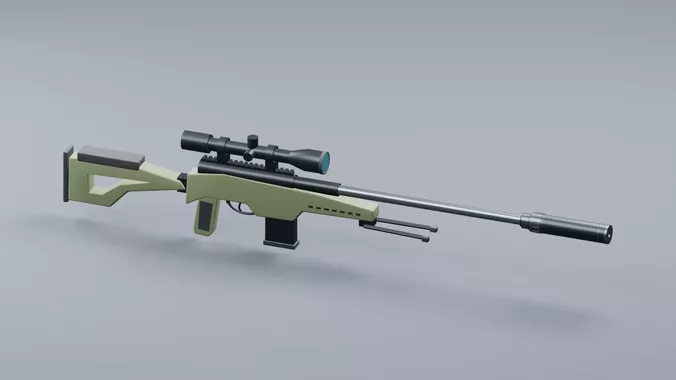 Bolt-Action Sniper Rifle - Modular Game and Animation Ready