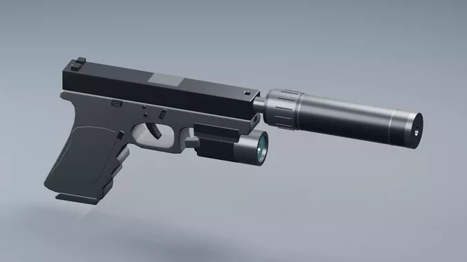 Glock 17 Pistol Modular Game and Animation Ready