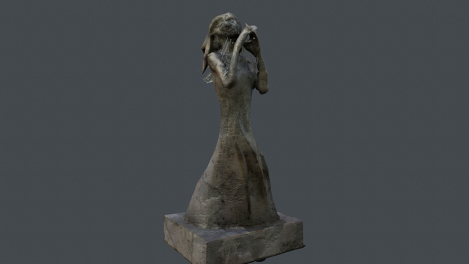 Praying Statue Low-poly 3D model
