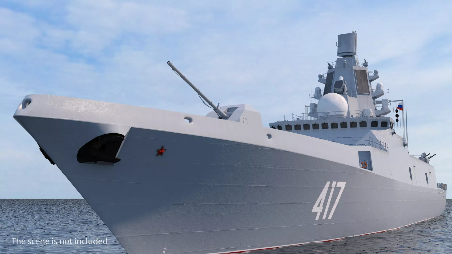 Frigate Admiral Gorshkov Project 22350 Rigged 3D model