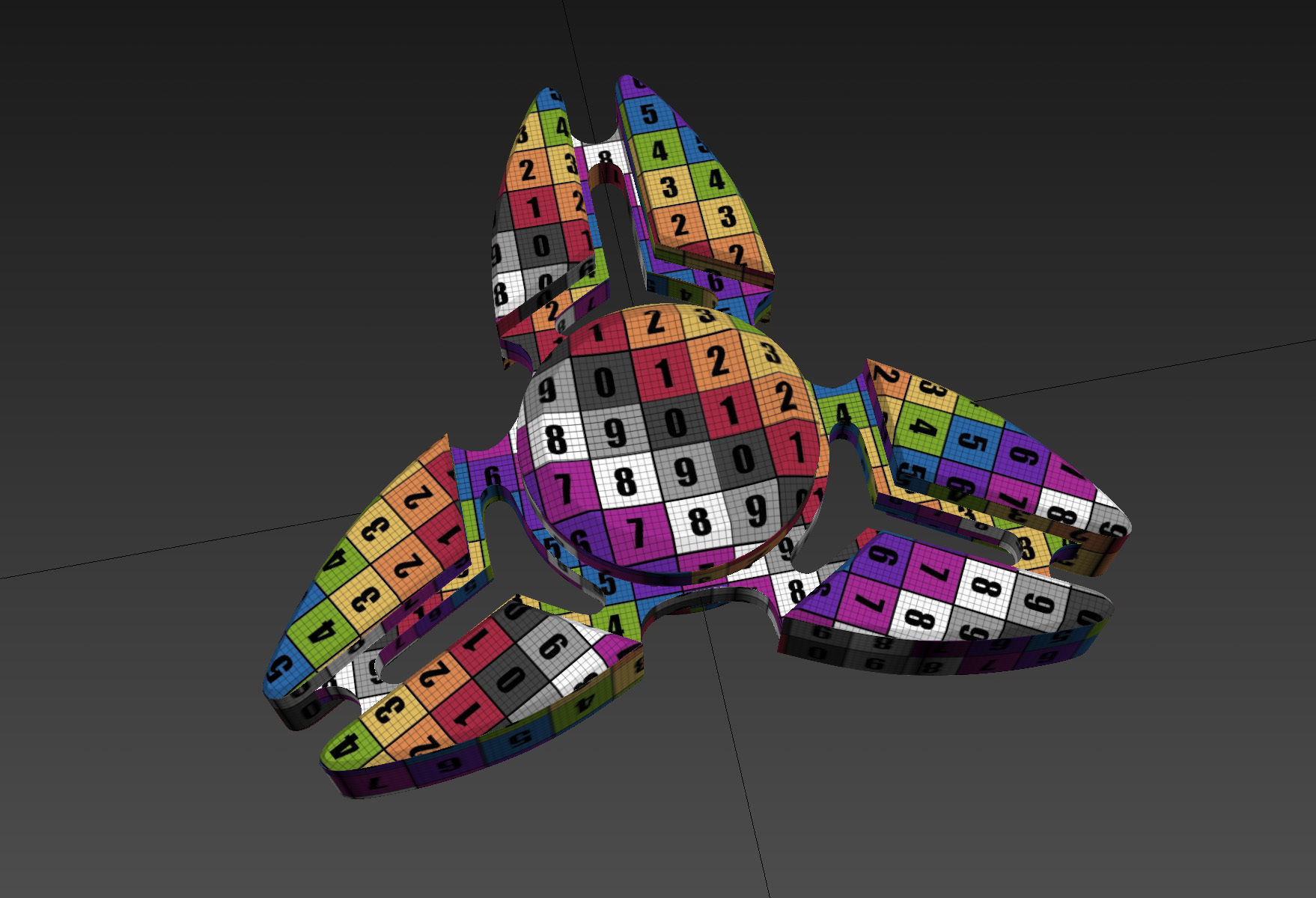 FIDGET SPINNER TRI-BLADE 3D model_3