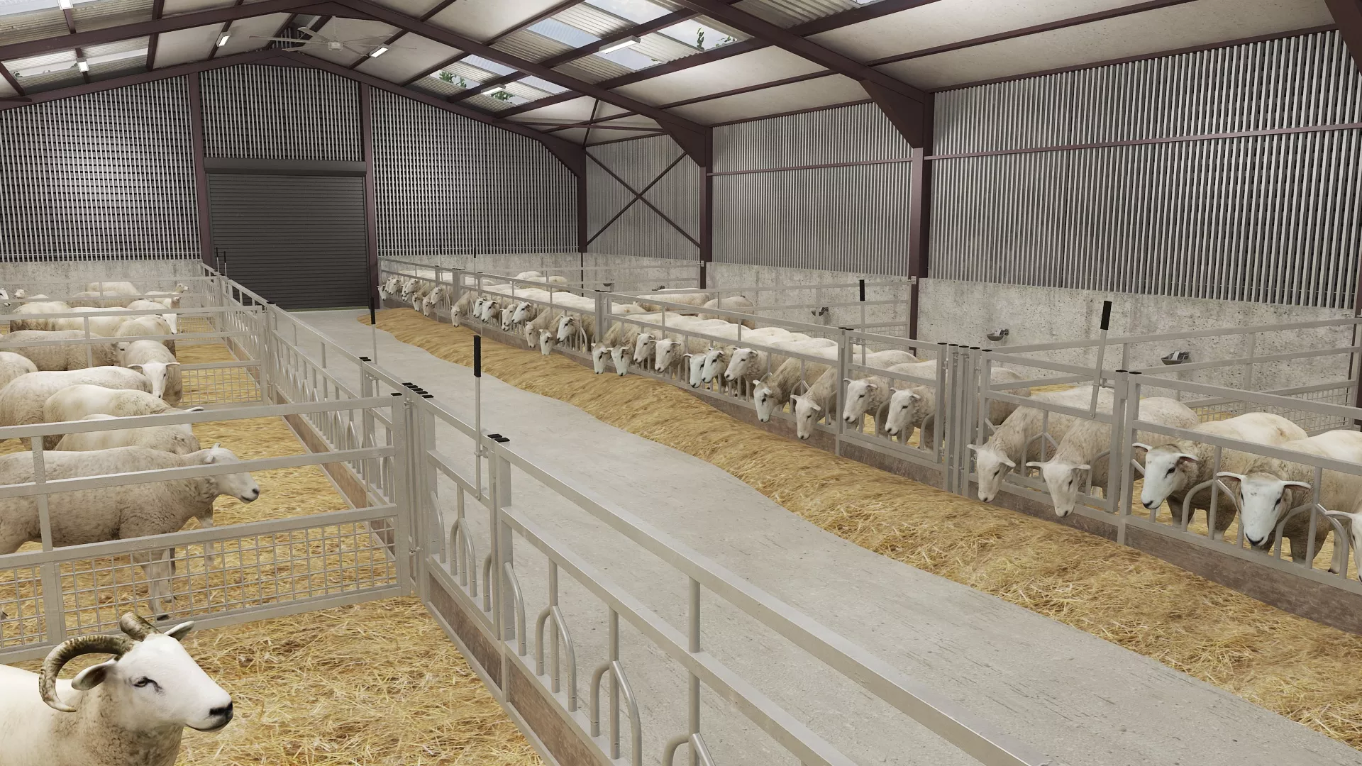 Sheep Barn Low-poly 3D model