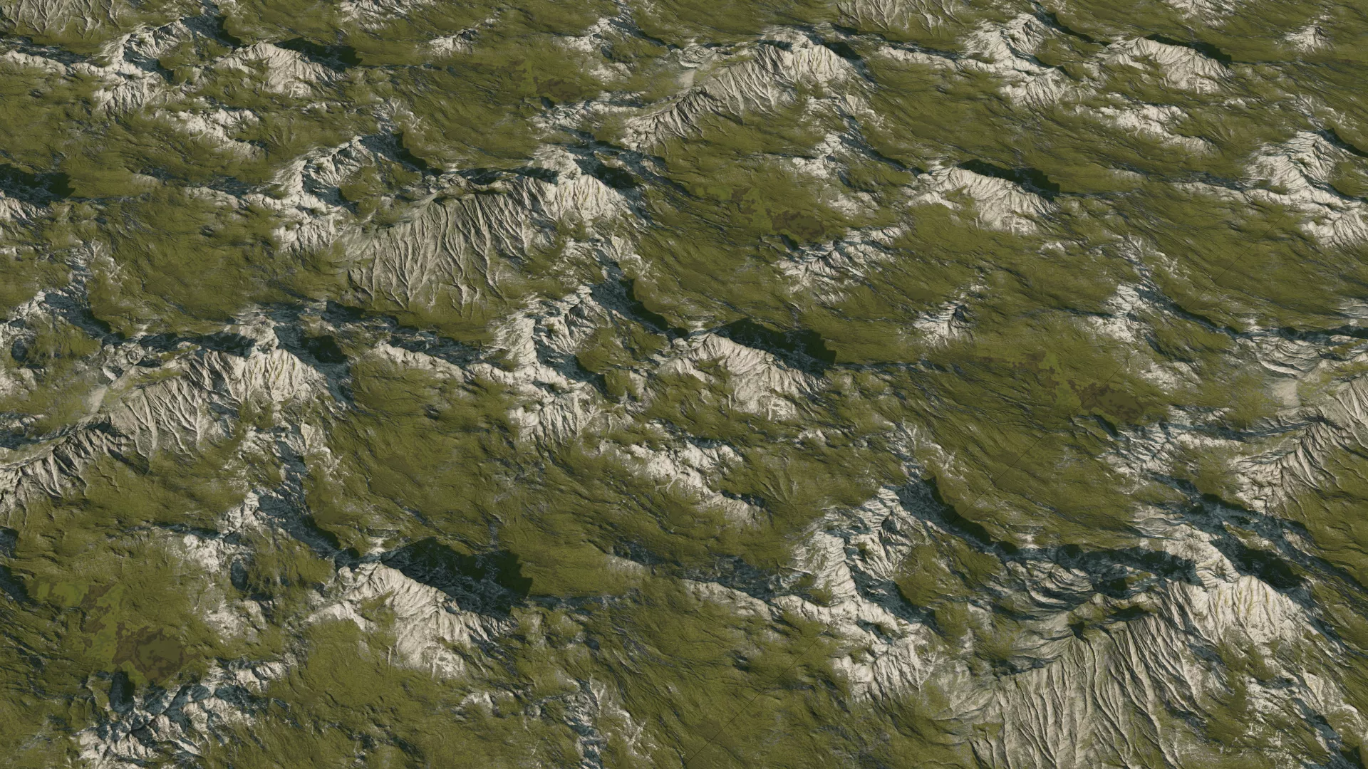 Seamless tileable mountain terrain 3D model