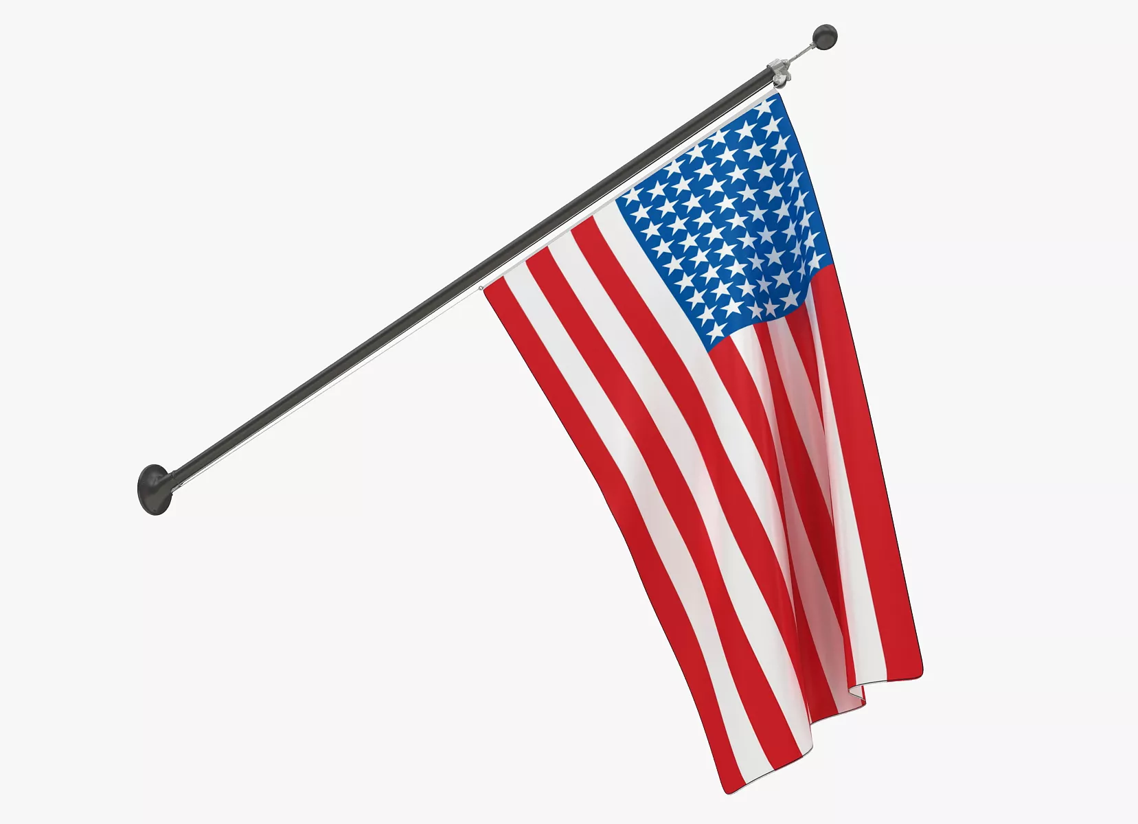 Wall Flag Low-poly 3D model
