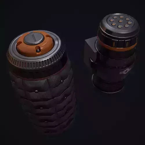 Grenade PBR low-poly 3d model launcher - launcher