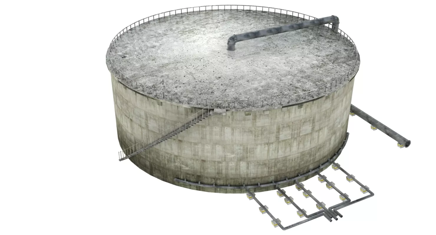 Storage Tank Low-poly 3D model