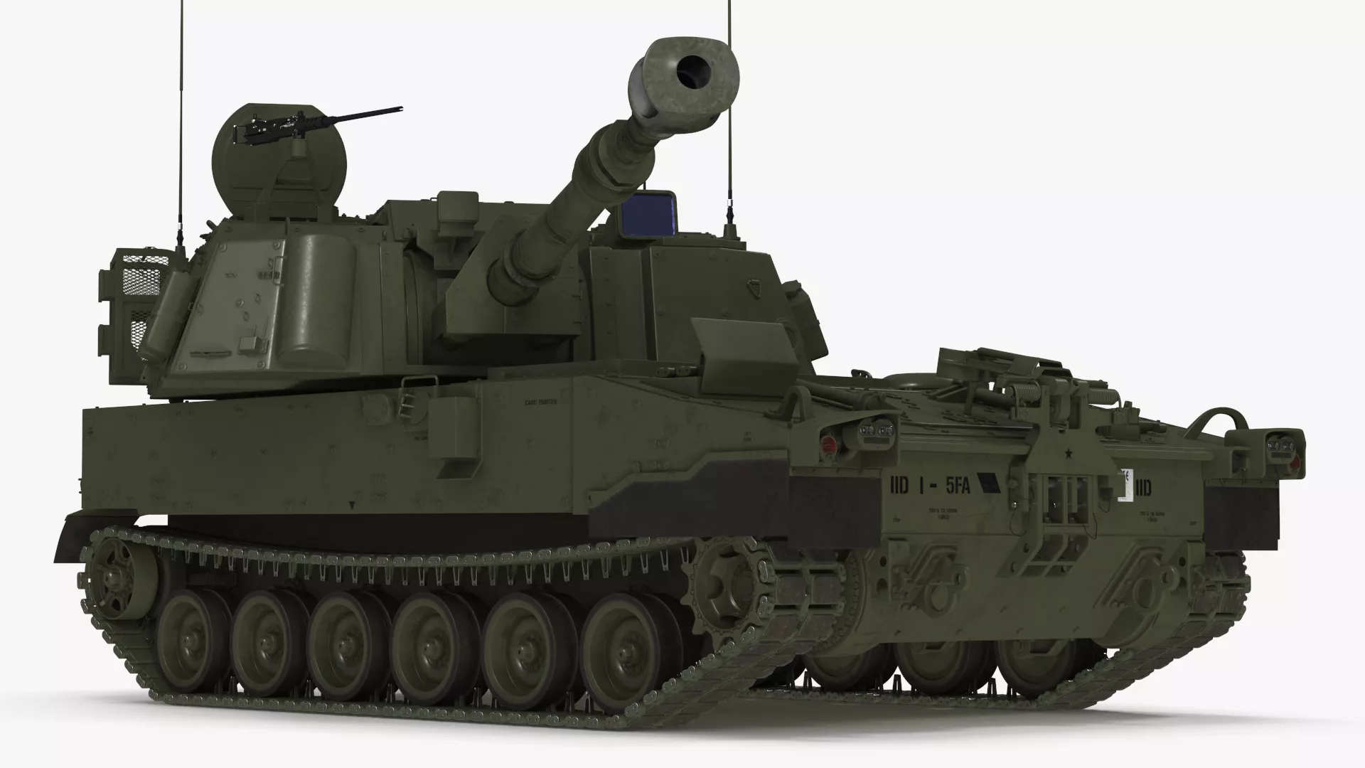 Military Howitzer M109A7 Paladin Rigged 3D model