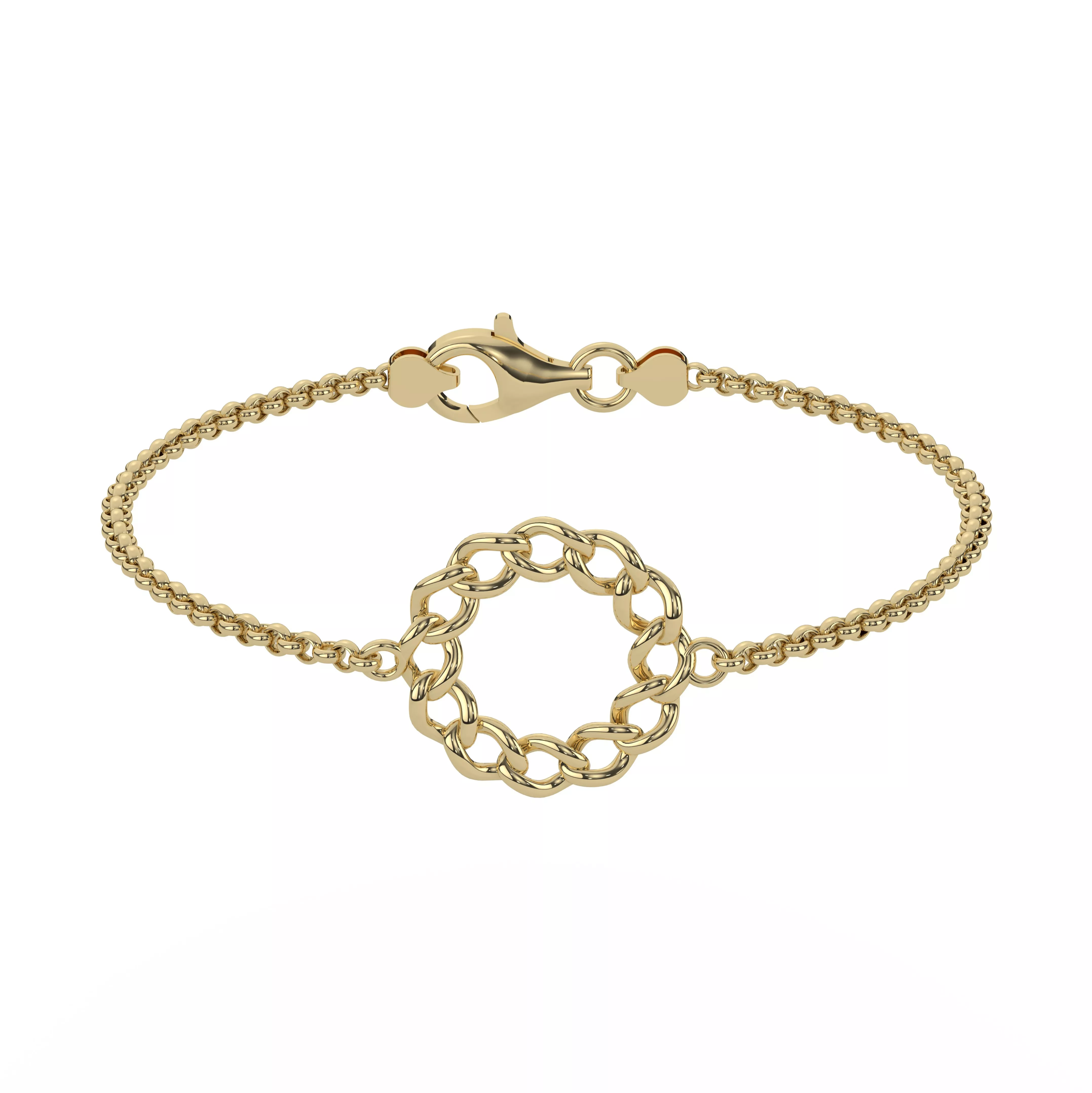 Circular Chain Link Bracelet Connector Charm 3D Print Model 3D print model