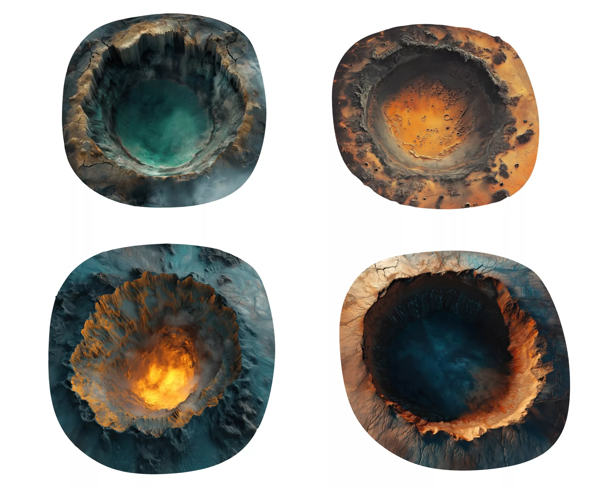 Volcanoes on the Alien Planet PAck 4 Low-poly 3D model