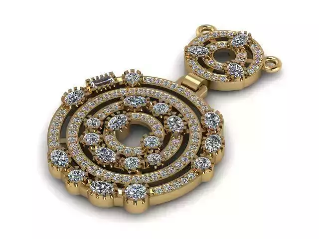 Pendant circular diamond gold
