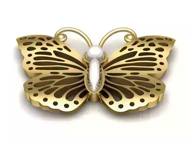 Pendant gold butterfly brooch