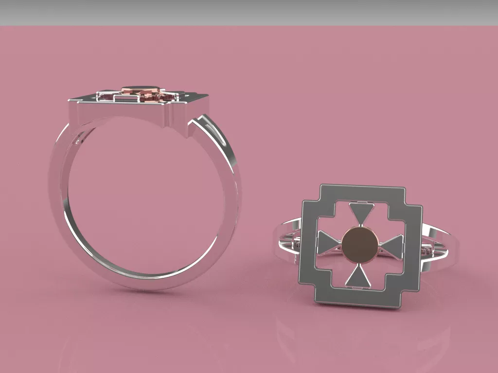 Geometric Sunburst Ring Free 3D print model