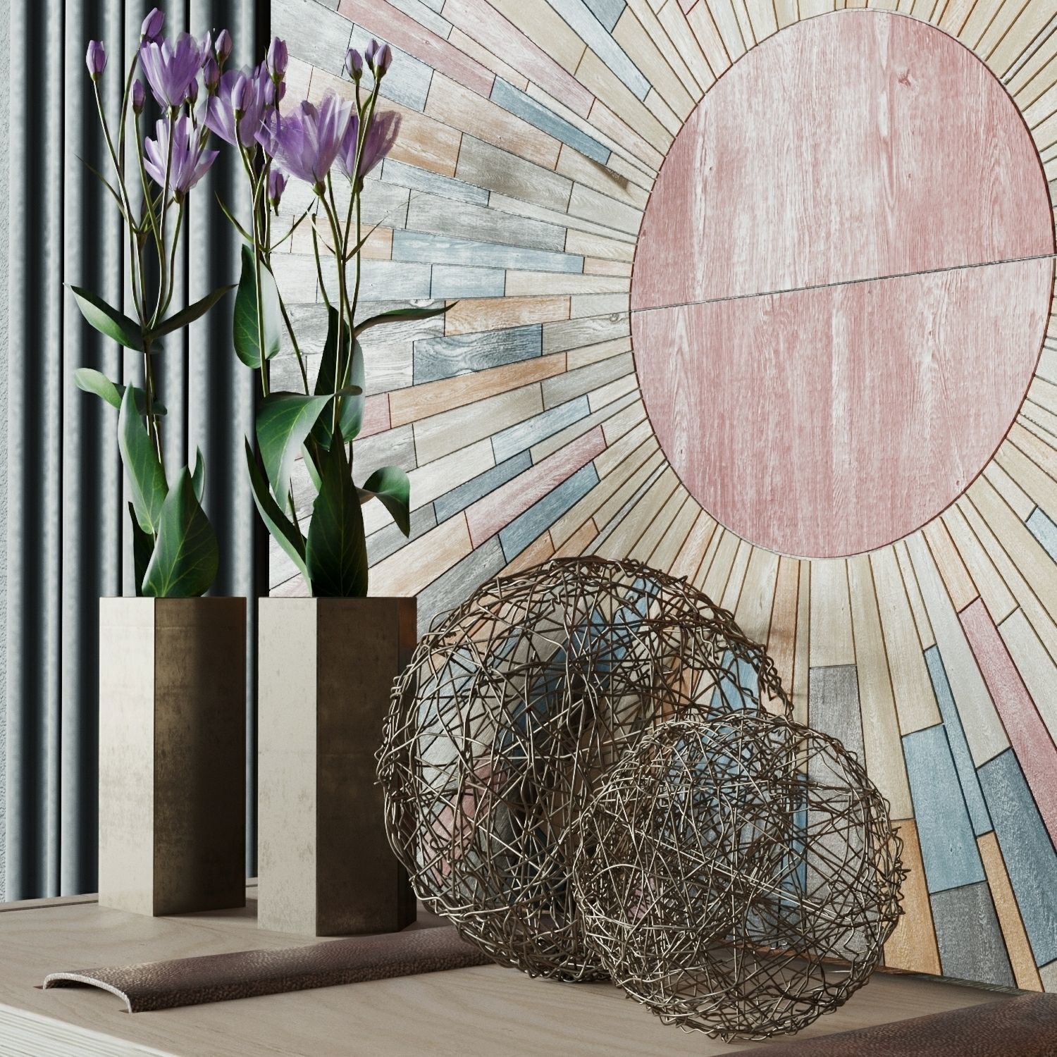 Decoration set Copper Sun 3D model_2