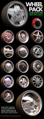 15 Beautiful rims Pack 3D model