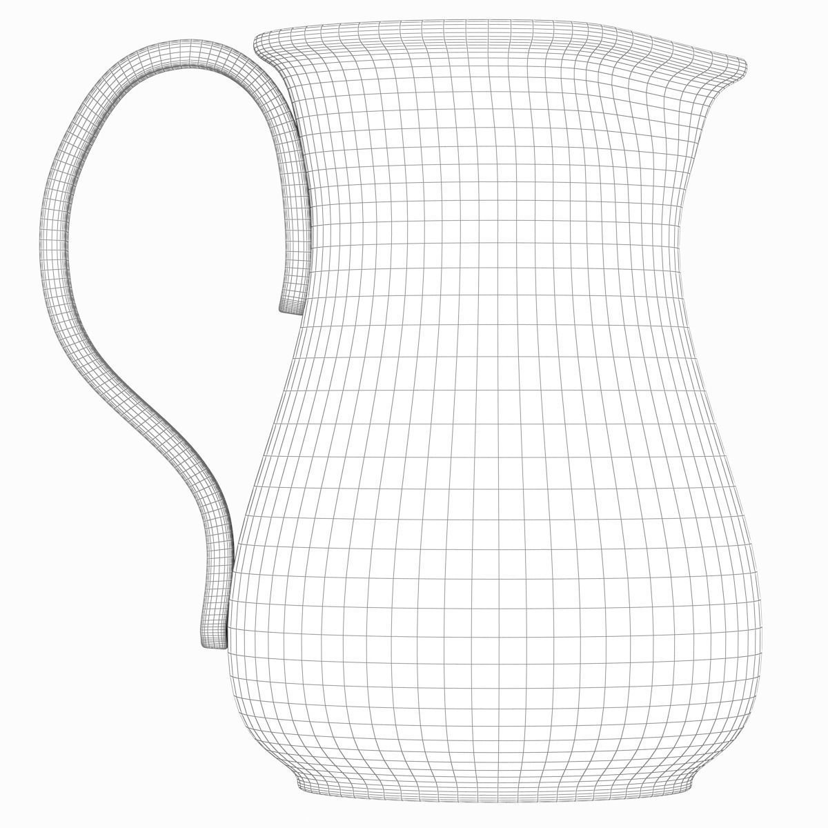 Red pitcher 3D model_2
