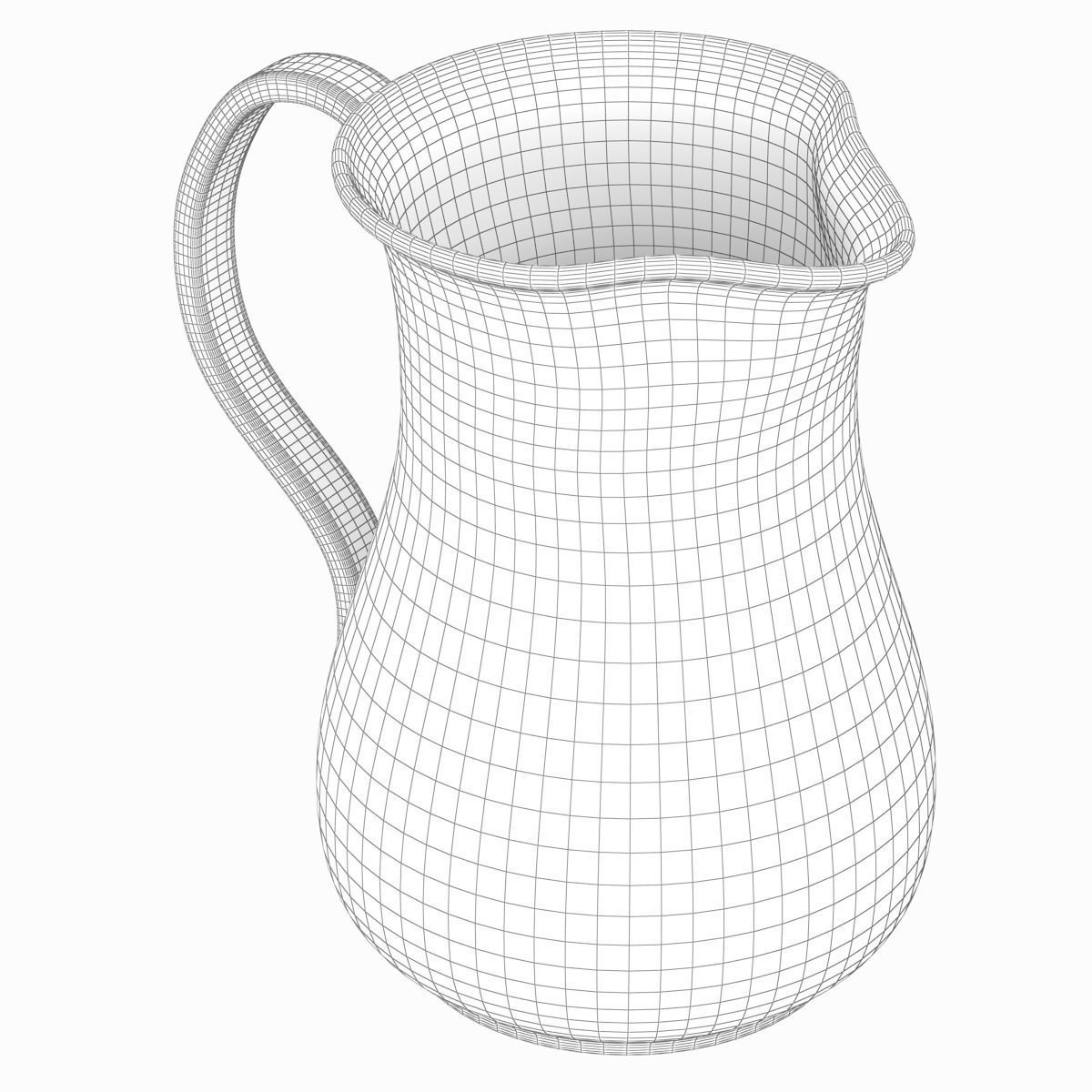 Red pitcher 3D model_3