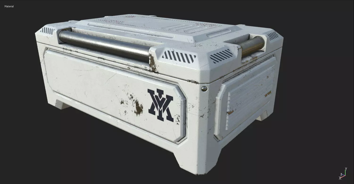 Sci-fi Crate Game Ready Low-poly 3D model