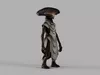 Mushroom Cap Humanoid in Pale Layered Robes S00689 3D model | CGTrader
