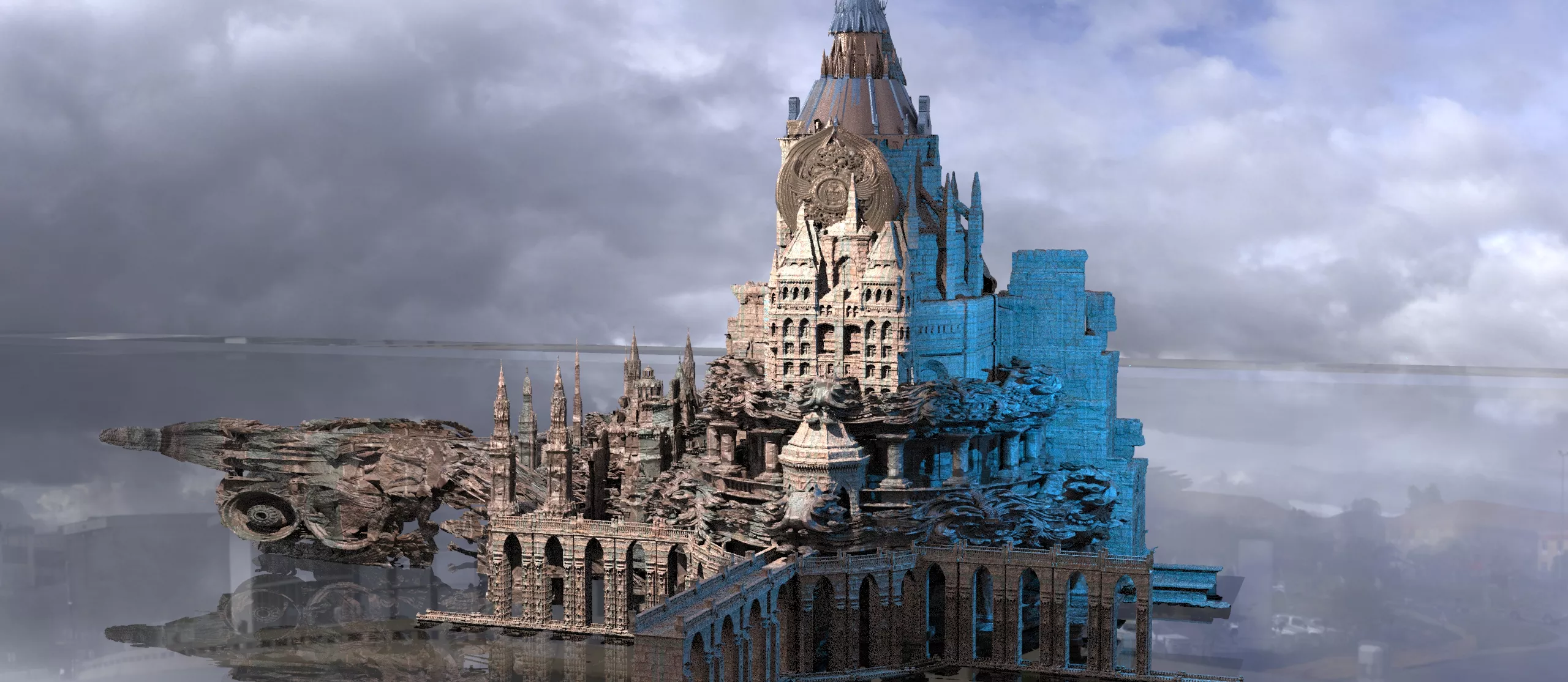 Switzerland inspired castle fortress 6 3D model
