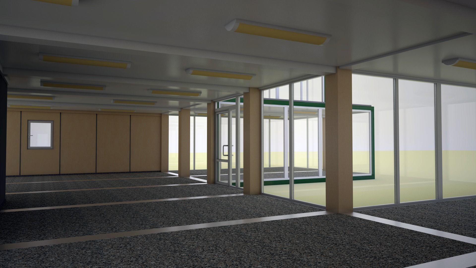 Auto showroom modular 3D model_7