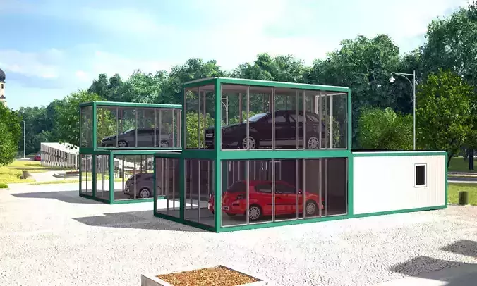Auto showroom modular 3D model